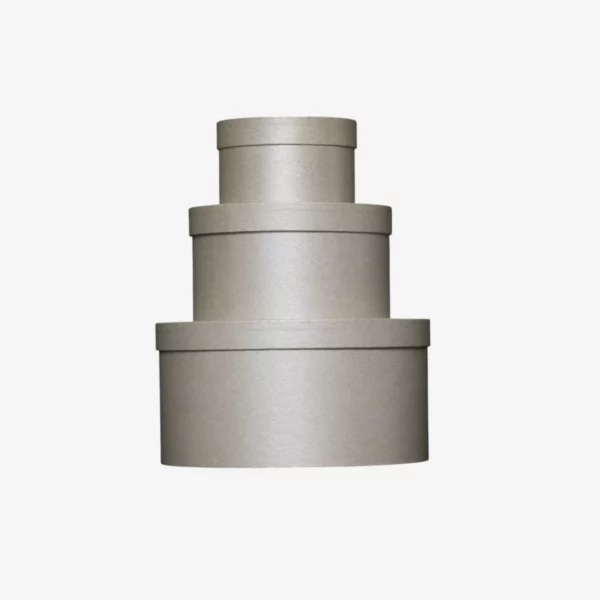 Set 3 Boîtes rondes carton argenté