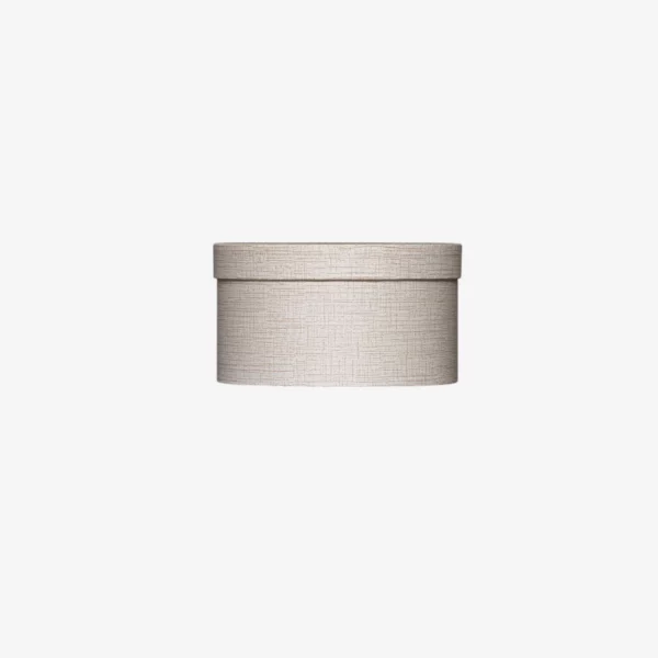 Boite à chapeau lisse blanc et dorée brillant D22H12 cm