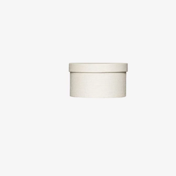 Boite à chapeau tissée blanche D22*H12 cm