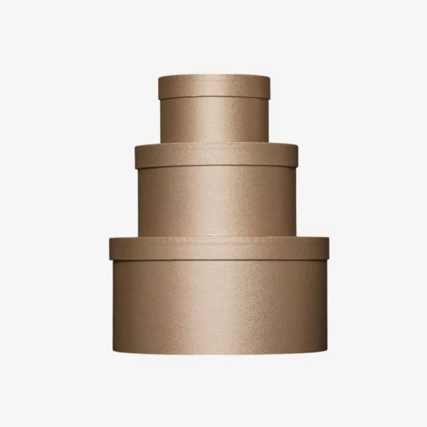 Set 3 Boîtes rondes carton Dorée