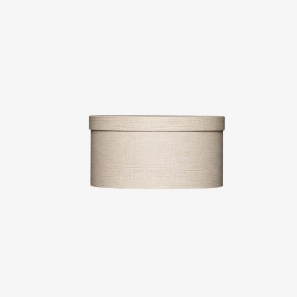Boite à chapeau lisse texture blanc et dorée brillant D29*H15 cm
