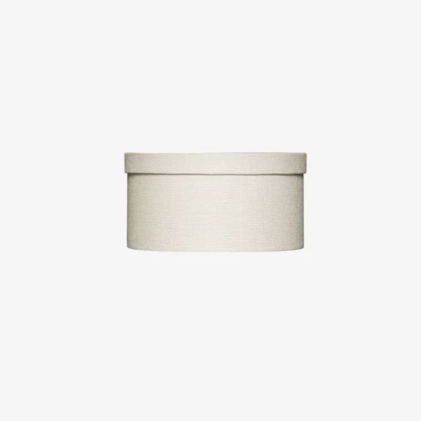 Boite à chapeau tissée blanche D29*H15 cm